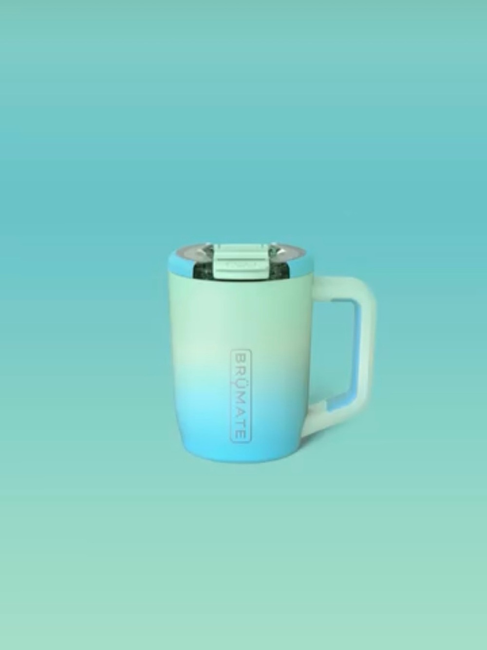 BrüMate Gradient Blue-Green Insulated Travel Mug with Handle